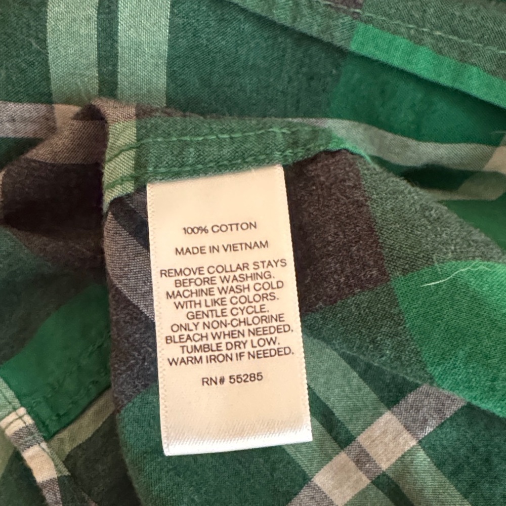 Express Green Plaid Casual Button Down Shirt - Picture 5 of 7